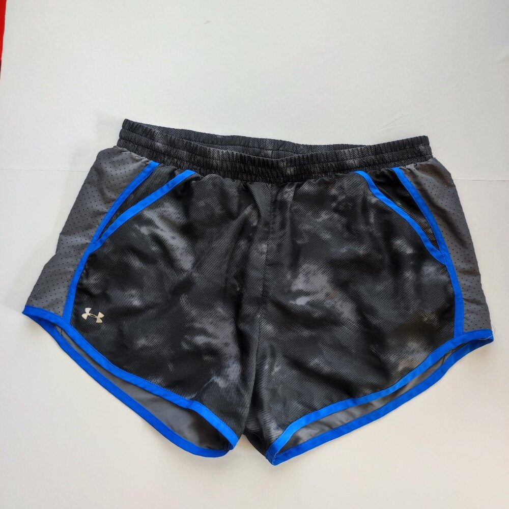 Under Armour HeatGear athletic short grey tie-dye women's size M